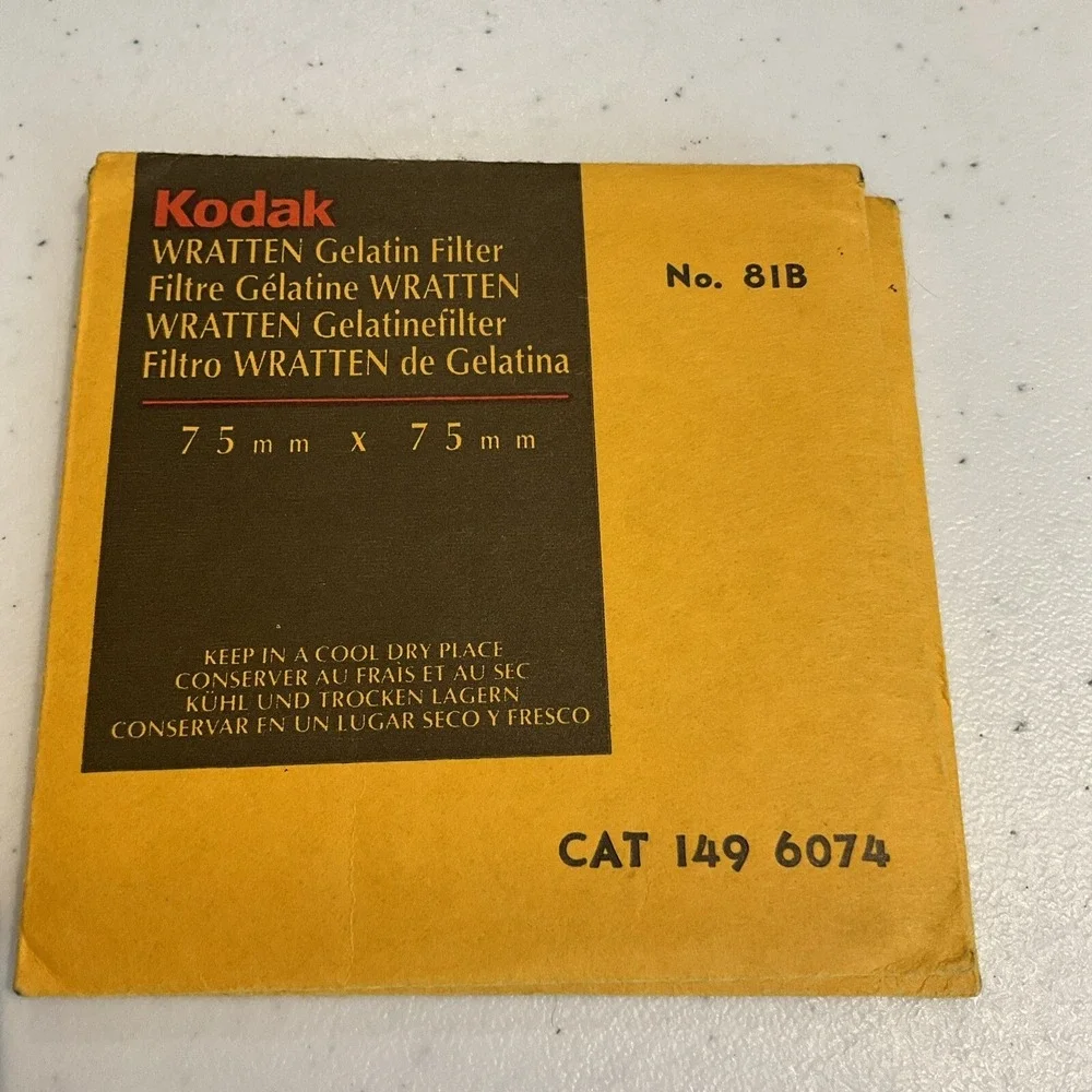 Kodak Wratten 81B Gelatin Filter 149 6074 75x75mm‎ 3x3
